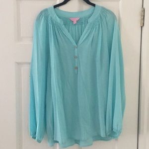 Lilly Pulitzer Tops - Lilly Pulitzer Elsa Silk Top Blue size L Lilly Pulitzer Tops - Lilly Pulitzer Elsa Silk Top Blue size L